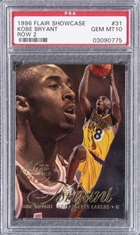 1996-97 Flair Showcase Row 2 #31 Kobe Bryant Rookie Card - PSA GEM MT 10